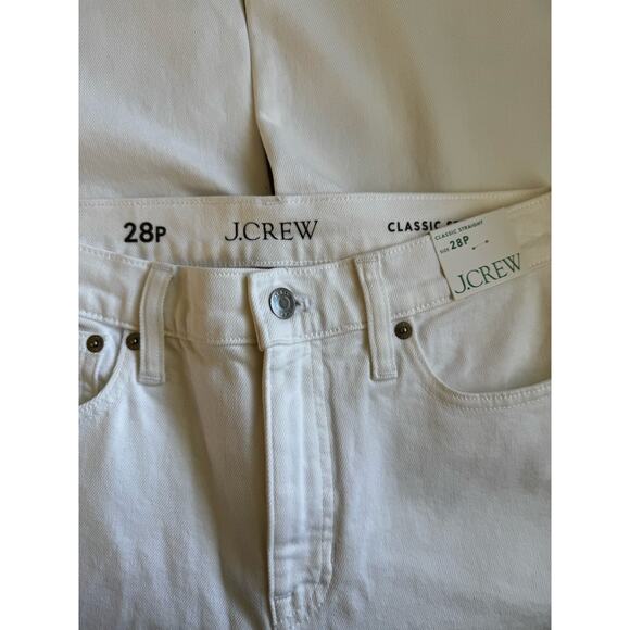 NWD J. Crew Classic Straight White Jeans Womens Size 28P - Picture 8 of 10